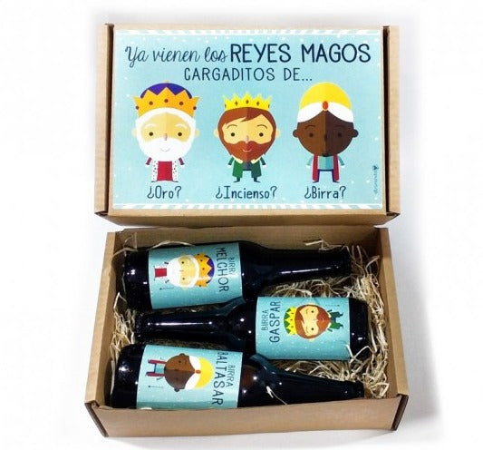 Kit Cerveza "Ya Vienen Los Reyes Magos Cargaditos De... ¿Oro? ¿Incienso? ¿Birra?"