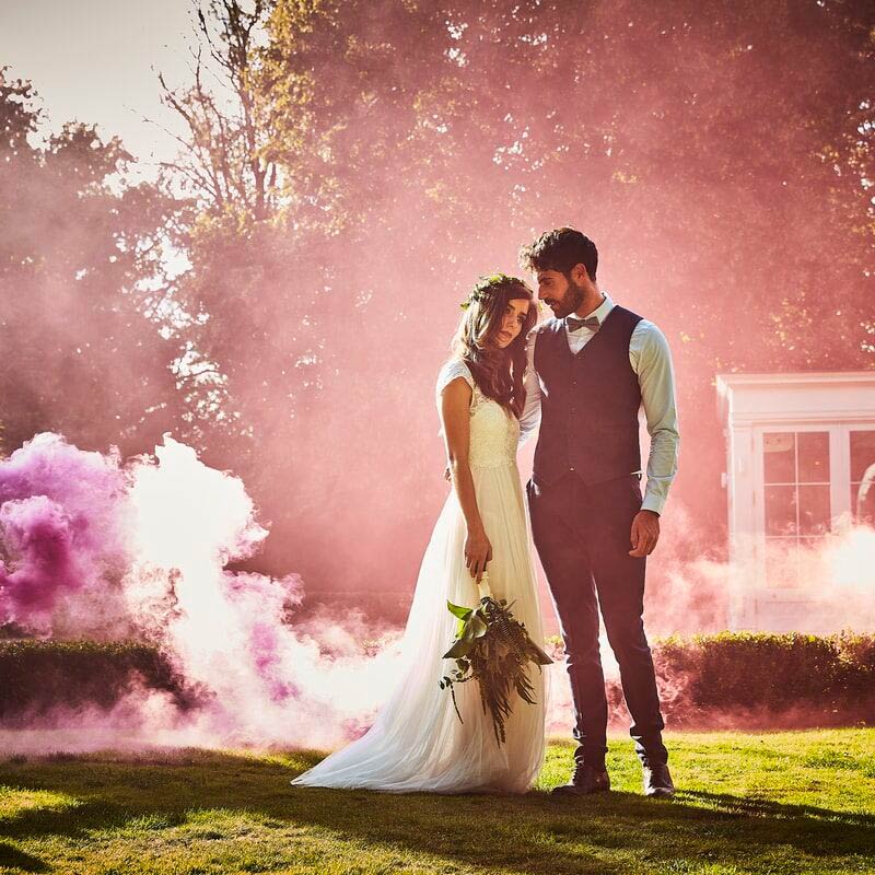 Antorcha de humo para boda