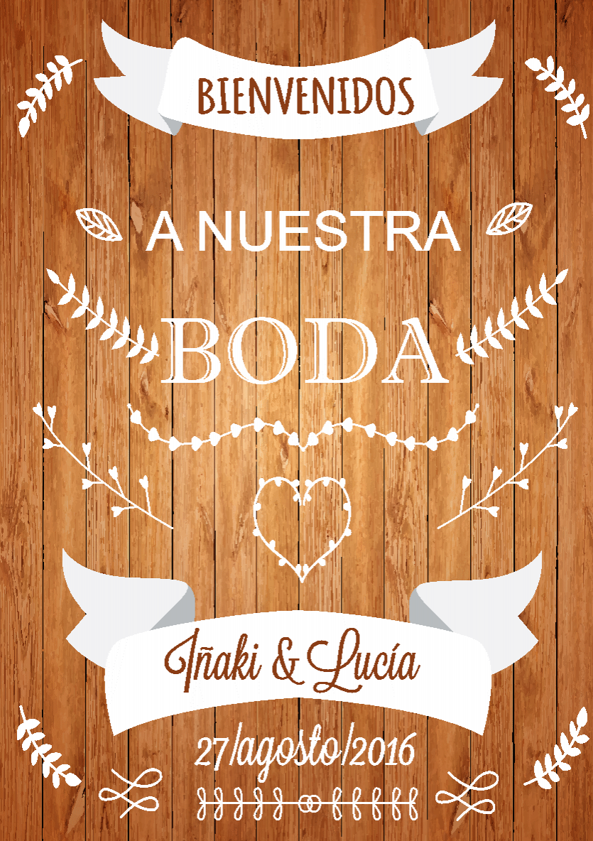 CARTEL "BIENVENIDOS A NUESTRA BODA"