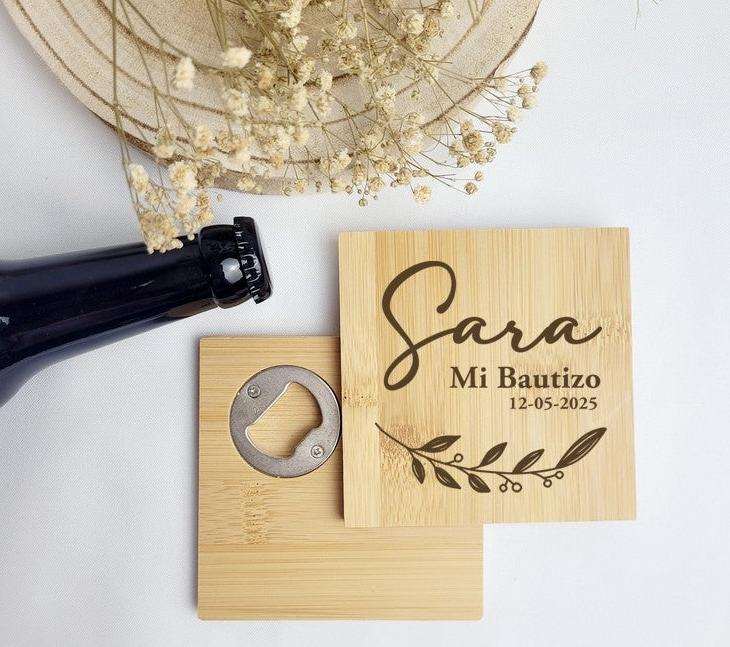 Abridor / Posavasos Madera para Eventos