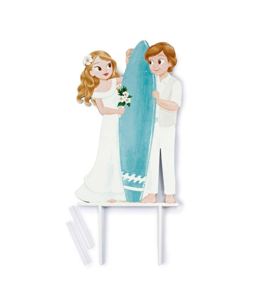 Cake Topper Novios Surf