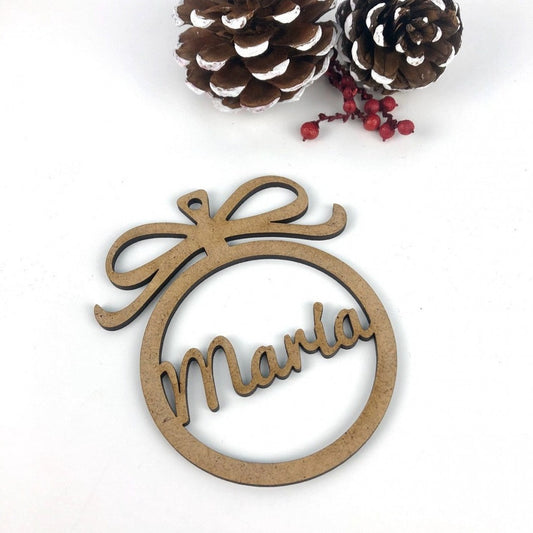 BOLA DE NAVIDAD DE MADERA PERSONALIZADA