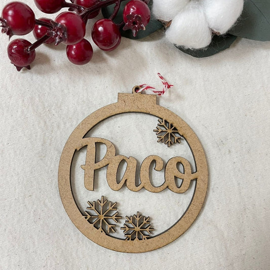 BOLA DE NAVIDAD DE MADERA PERSONALIZADA