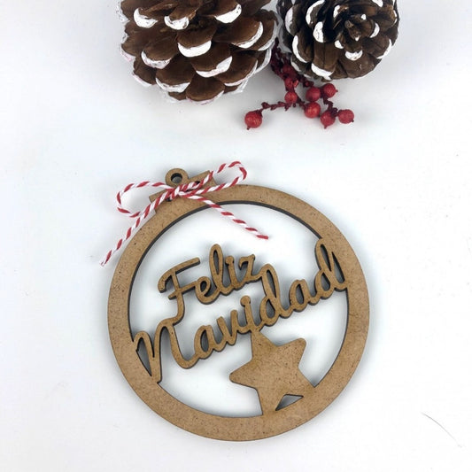 BOLA DE NAVIDAD DE MADERA PERSONALIZADA