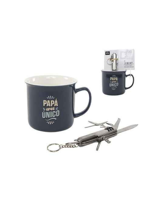 MUG DE 400ML PAPA CON NAVAJA MULTIUSOS