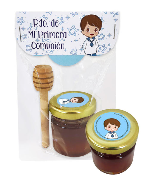 PACK NIÑO COMUNIÓN MIEL DE 40 GRS. CON PALITO