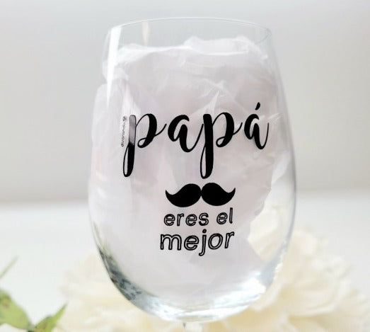 Copa Vino Mensaje "Papá, Eres El Mejor"