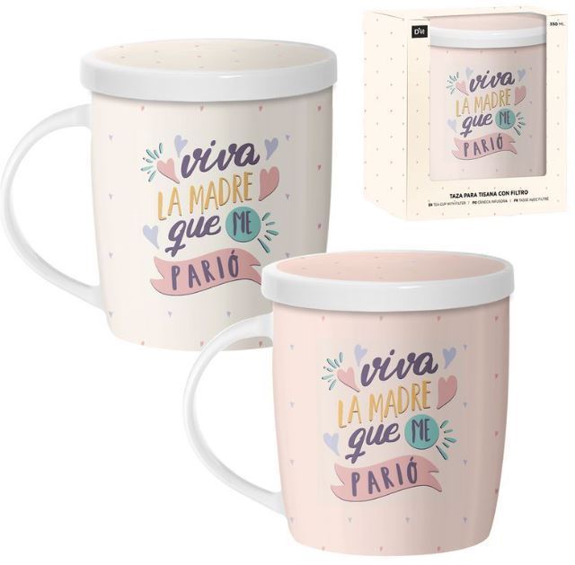 TAZA TISANA MAMA 350 ML CON FILTRO CON CAJA REGALO