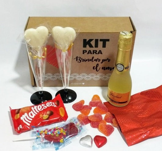 Kit Champán Para Brindar Por El Amor (Dos Modelos)