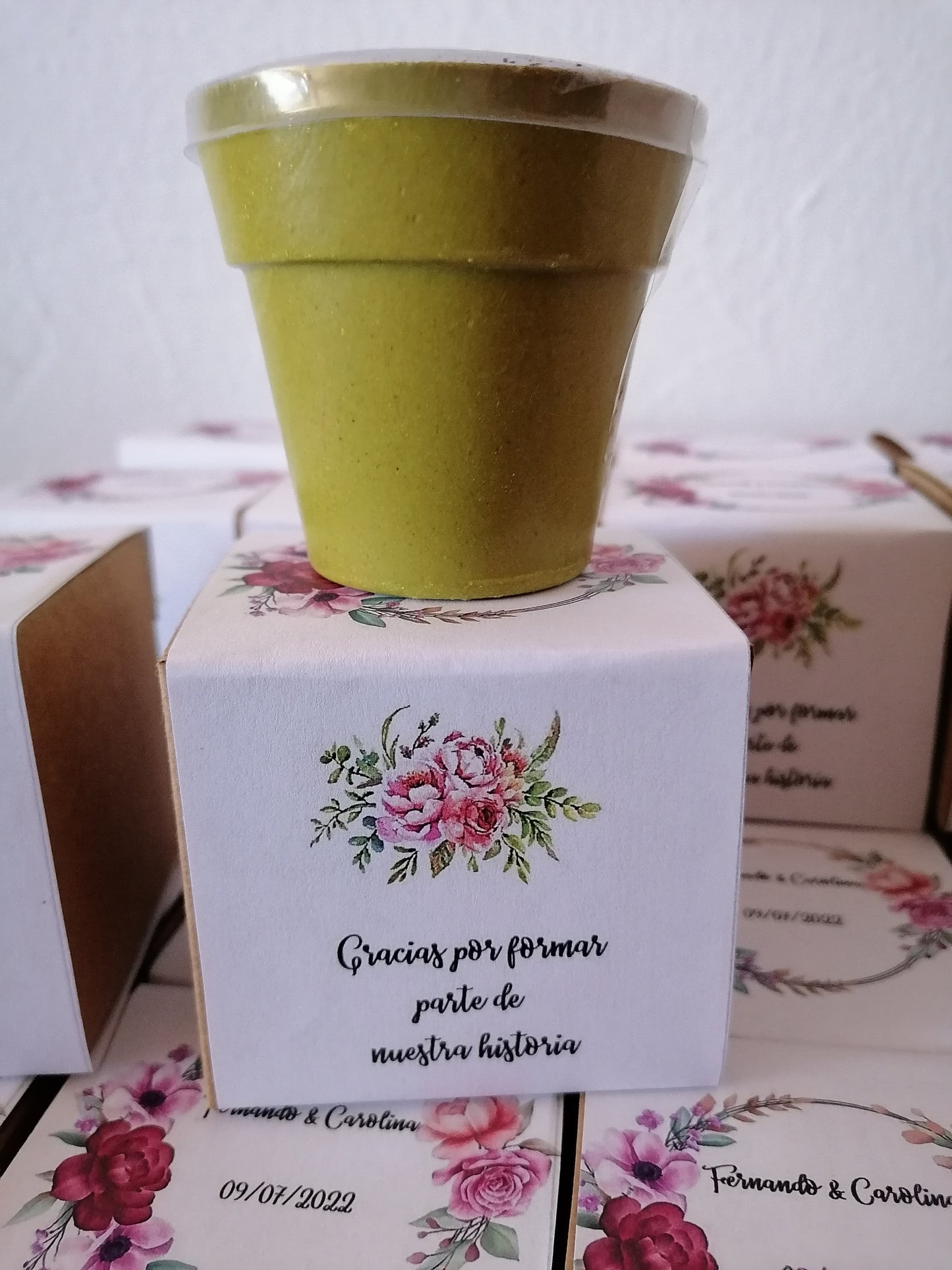 Maceta + Etiqueta Personalizada para Eventos