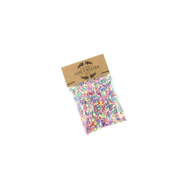 Arroz de colores con etiqueta kraft