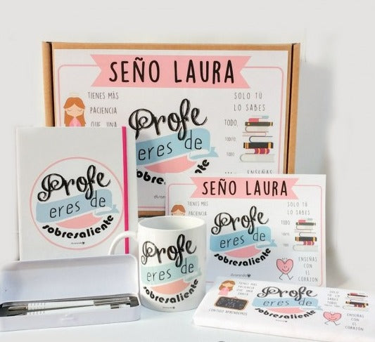 Kit "Profe Eres De Sobresaliente" Personalizado (Rosa)