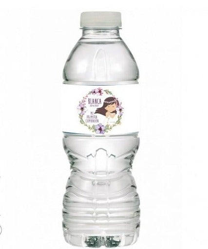 Botella Agua Personalizada Modelo Niña Flores