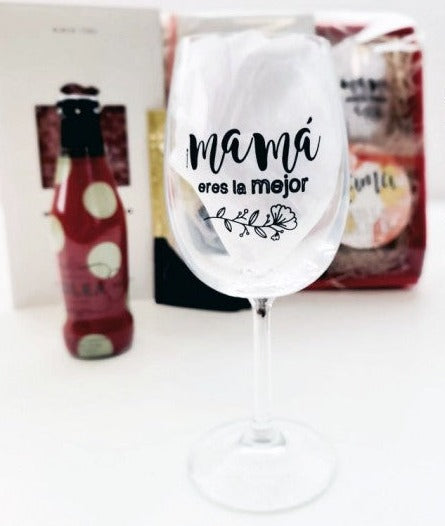 Copa Vino Mensaje "Mamá, Eres La Mejor"