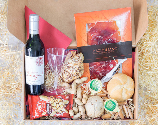 Kit de picoteo Gourmet con vino