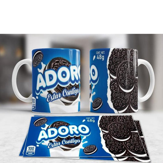 TAZA FRASE CHOCO ADORO ESTAR CONTIGO