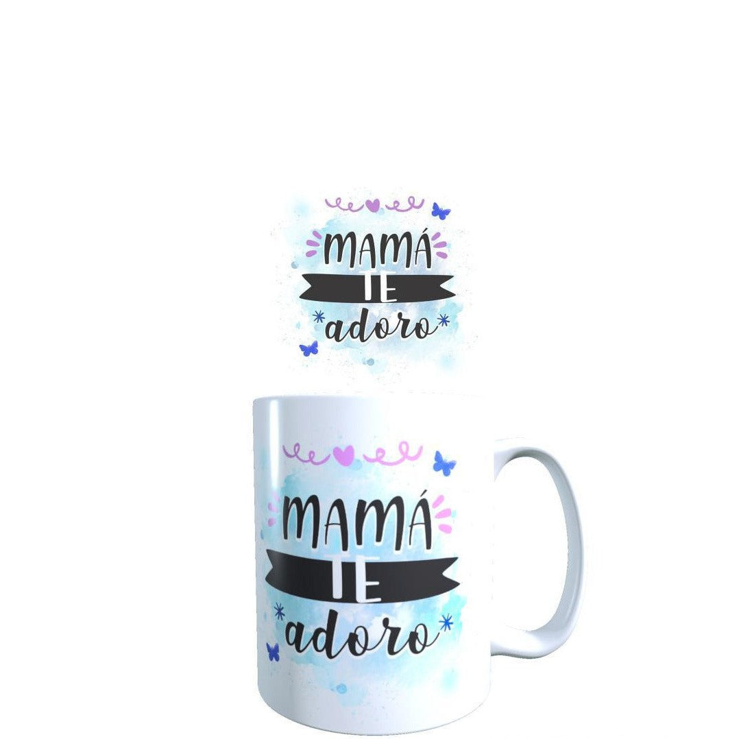 TAZA FRASE MAMÁ TE ADORO