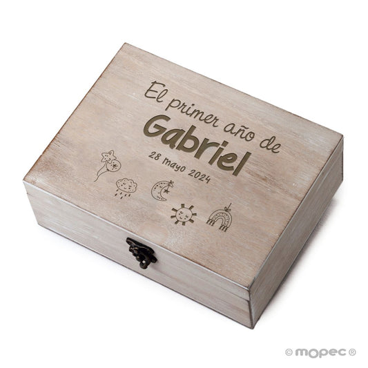 Cofre madera personalizado dibujitos