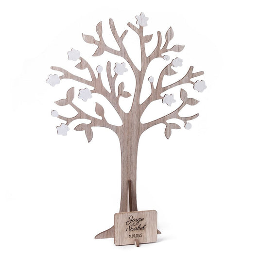 Árbol de los deseos y joyero con placa