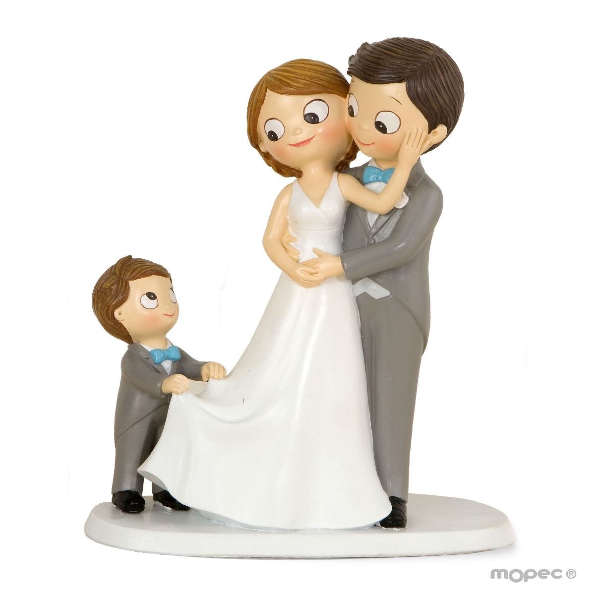 Figura para Tartas de Boda Novios con Niño Pop & Fun